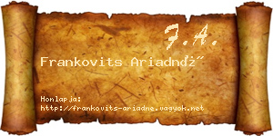 Frankovits Ariadné névjegykártya